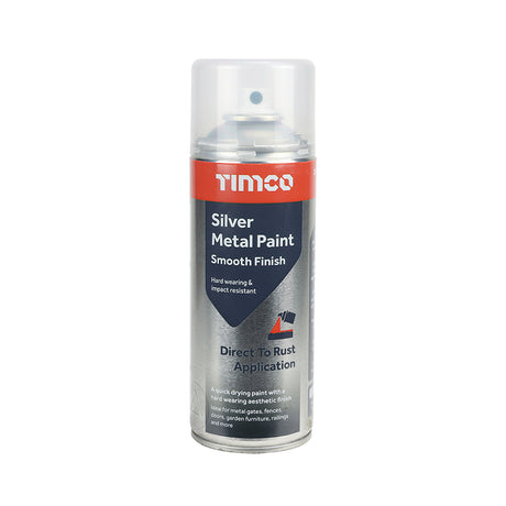This is an image of Timco - Silver Metal Paint - Smooth Finish 380ml (1 Each Can) PCS237008