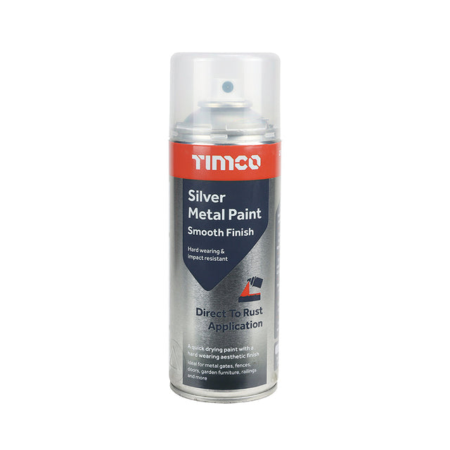 This is an image of Timco - Silver Metal Paint - Smooth Finish 380ml (1 Each Can) PCS237008