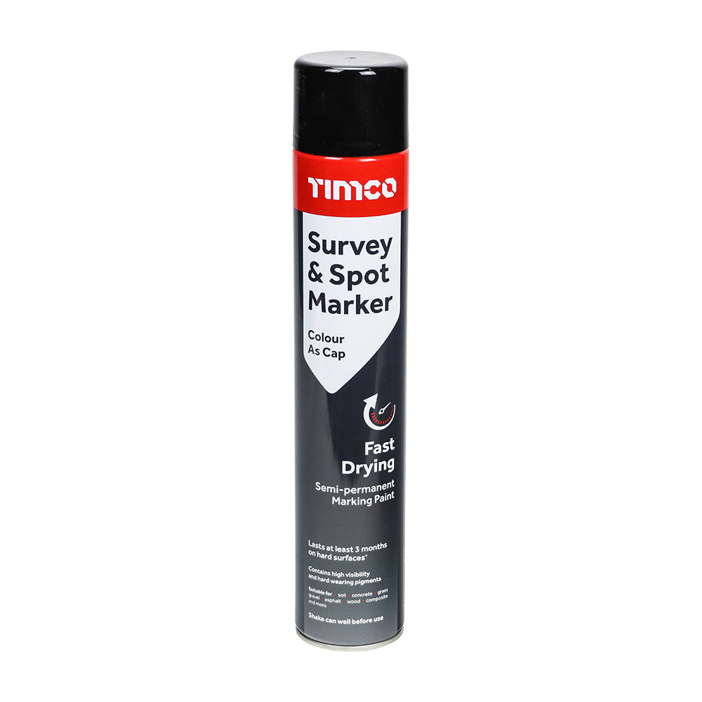 This is an image of Timco - Survey & Spot Marker - Black 750ml (1 Each Can) PCS237225