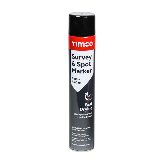 This is an image of Timco - Survey & Spot Marker - Black 750ml (1 Each Can) PCS237225