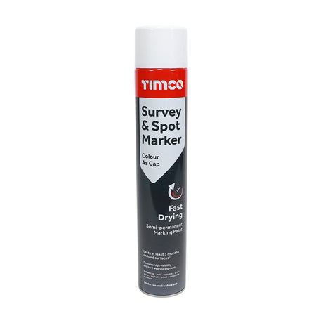 This is an image of Timco - Survey & Spot Marker - White 750ml (1 Each Can) PCS237369