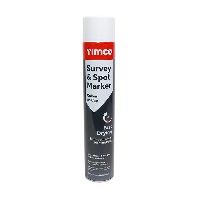 This is an image of Timco - Survey & Spot Marker - White 750ml (1 Each Can) PCS237369