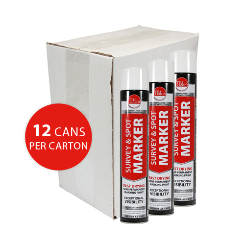 This is an image of Timco - Survey & Spot Marker - White 750ml (1 Each Can) PCS237369