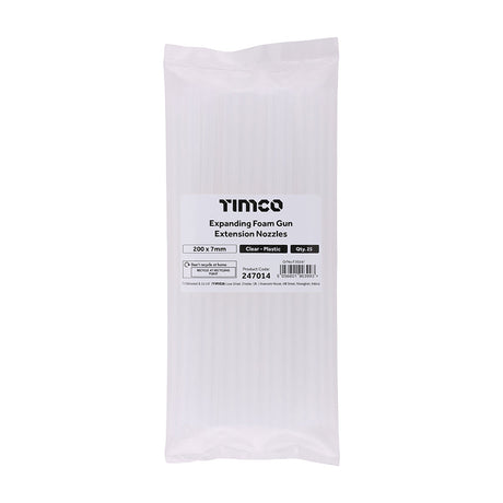 This is an image of Timco - Expanding Foam Gun Extension Nozzles 200 x 7mm (25 PCS Bag) PCS247014