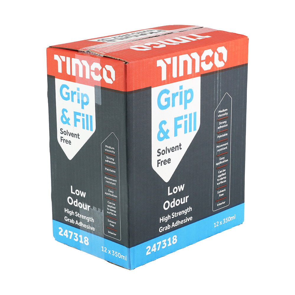 This is an image of Timco - Grip & Fill - Solvent Free - White 350ml PCS247318