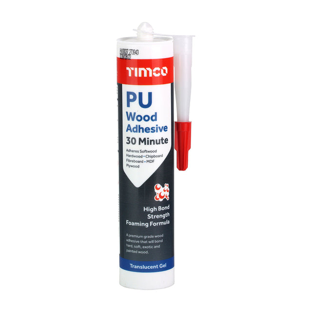 This is an image of Timco - PU Wood Adhesive 30 Minute - Gel 310ml (1 Each Cartridge) PCS247433