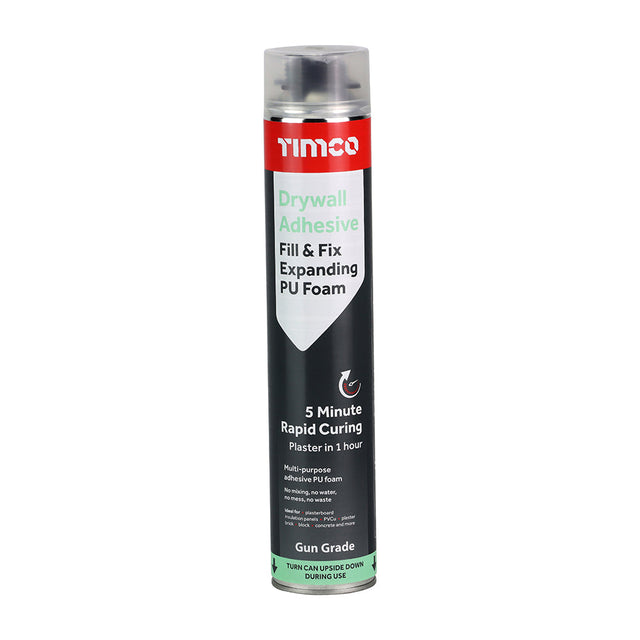 This is an image of Timco - Drywall Adhesive Fill & Fix Expanding PU Foam 750ml (1 Each Can) PCS247864