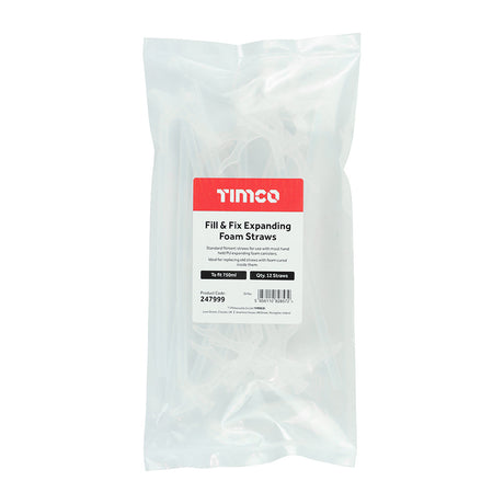 This is an image of Timco - Fill & Fix Expanding Foam Straws To fit 750ml (12 PCS Bag) PCS247999