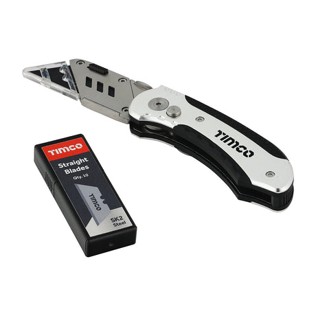 This is an image of Timco - Folding Utility Knife & Blades 60 x 19 x 0.6 (1 Each Blister Pack) 253017
