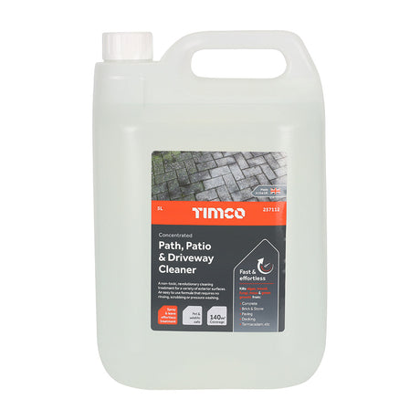 This is an image of Timco - Path Patio & Driveway Cleaner Concentrate 5L (1 Each Bottle) PCS257112