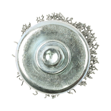 This is an image of Timco - Drill End Brush - Crimped Steel Wire 25mm (1 Each Blister Pack) 25SEC