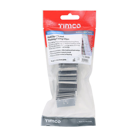 This is an image of Timco - HallClip+Ãƒâ€šÃ‚Â® Lead Flashing Fixing Clips 16 - 26mm (25 Pieces TIMpac) 269333