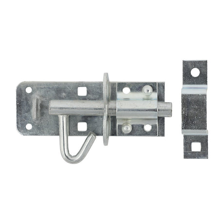 This is an image of Timco - Brenton Padbolt Elongated Keep - Zinc 4" (1 Each Bag) 282004
