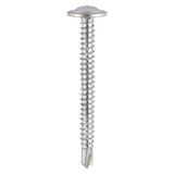 This is an image of Timco - Baypole Screws - Wafer Flange - PH - Self-Drilling Point - Zinc 4.8 x 40mm - (200 PCS Box) 289Z