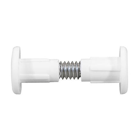 This is an image of Timco - Plastic Cabinet Connector Bolts - White 28mm - (4 PCS TIMpac) 28PCCBP