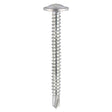 This is an image of Timco - Baypole Screws - Wafer Flange - PH - Self-Drilling Point - Zinc 4.8 x 100mm - (200 PCS Box) 295Z