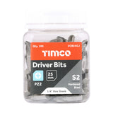 This is an image of Timco - S2 Driver Bits - PZ No.2 x 25 (100 Pieces Small Jar) 2CB25GJ