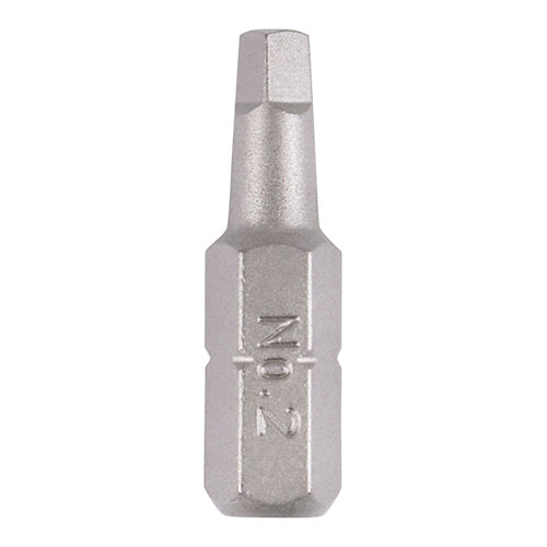 This is an image of Timco - S2 Driver Bits - SQ No.2 x 25 (2 Pieces Blister Pack) 2SQ25GB