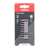 This is an image of Timco - S2 Driver Bits - SQ No.2 x 25 (10 Pieces Handy Bit Pack) 2SQ25PACK