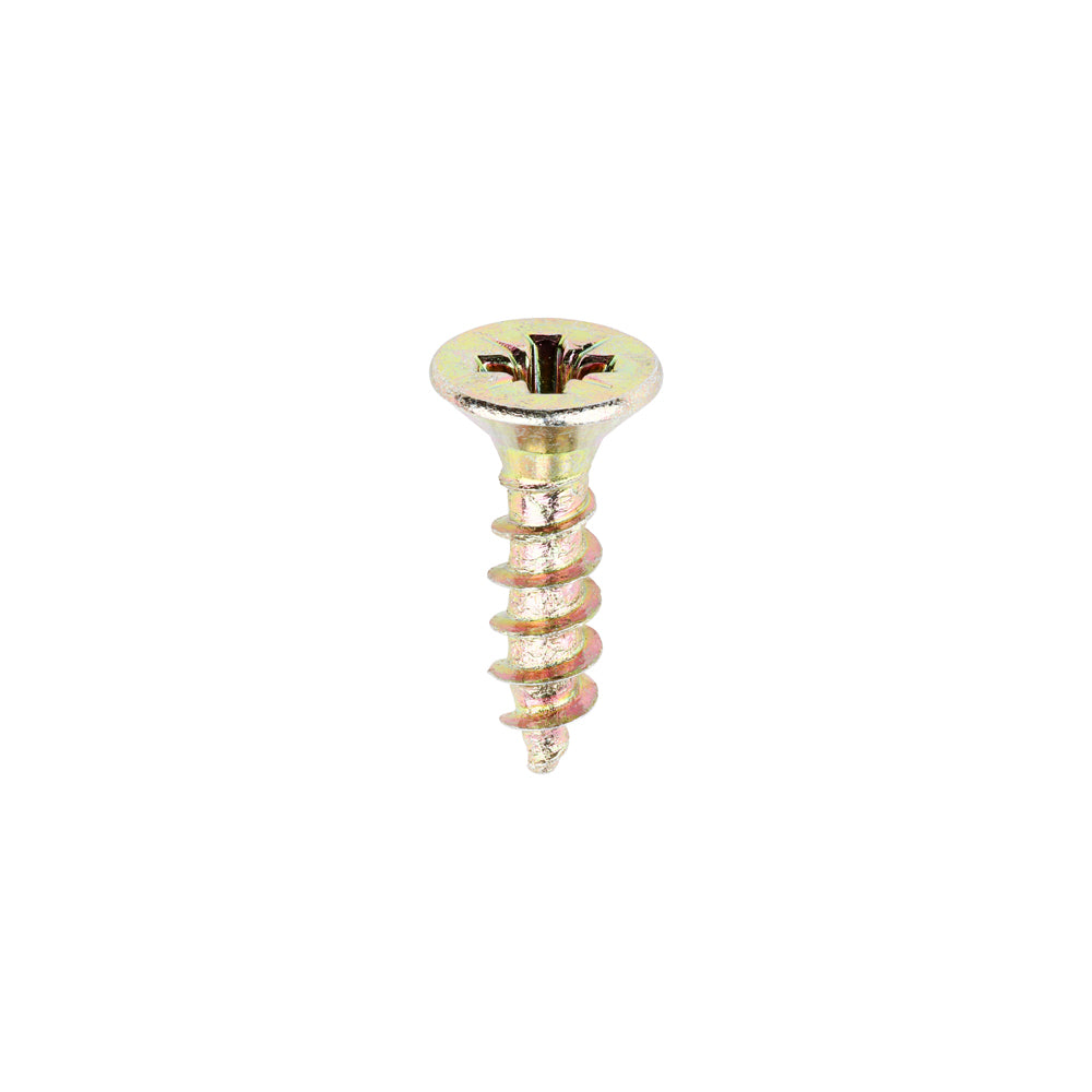 This is an image of Timco - Classic Multi-Purpose Screws - PZ - Double Countersunk - Yellow 3.0 x 12mm - (200 PCS Box) 30012CLAF