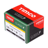 This is an image of Timco - Classic Multi-Purpose Screws - PZ - Double Countersunk - Yellow 3.0 x 12mm - (200 PCS Box) 30012CLAF