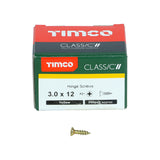 This is an image of Timco - Classic Multi-Purpose Hinge Screws - PZ - Countersunk - Yellow 3.0 x 12mm - (200 PCS Box) 30012CLAH