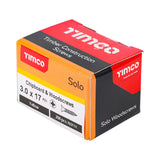 This is an image of Timco - Solo Chipboard & Woodscrews - PZ - Double Countersunk - Yellow 3.0 x 17mm - (200 PCS Box) 30017SOLOC