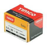 This is an image of Timco - Solo Chipboard & Woodscrews - PZ - Double Countersunk - Zinc 3.0 x 20mm - (200 PCS Box) 30020SOLOZ