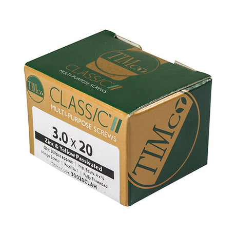This is an image of Timco - Classic Multi-Purpose Hinge Screws - PZ - Countersunk - Yellow 3.0 x 25mm - (200 PCS Box) 30025CLAH