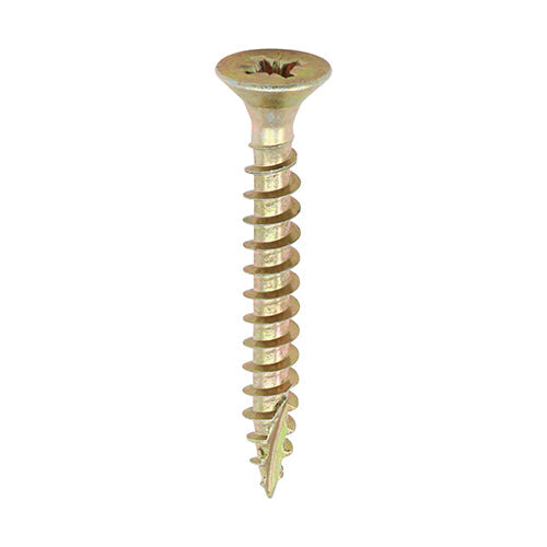 This is an image of Timco - Classic Multi-Purpose Screws - PZ - Double Countersunk - Yellow 3.0 x 40mm - (200 PCS Box) 30040CLAF
