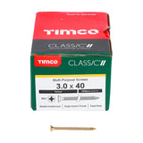 This is an image of Timco - Classic Multi-Purpose Screws - PZ - Double Countersunk - Yellow 3.0 x 40mm - (200 PCS Box) 30040CLAF
