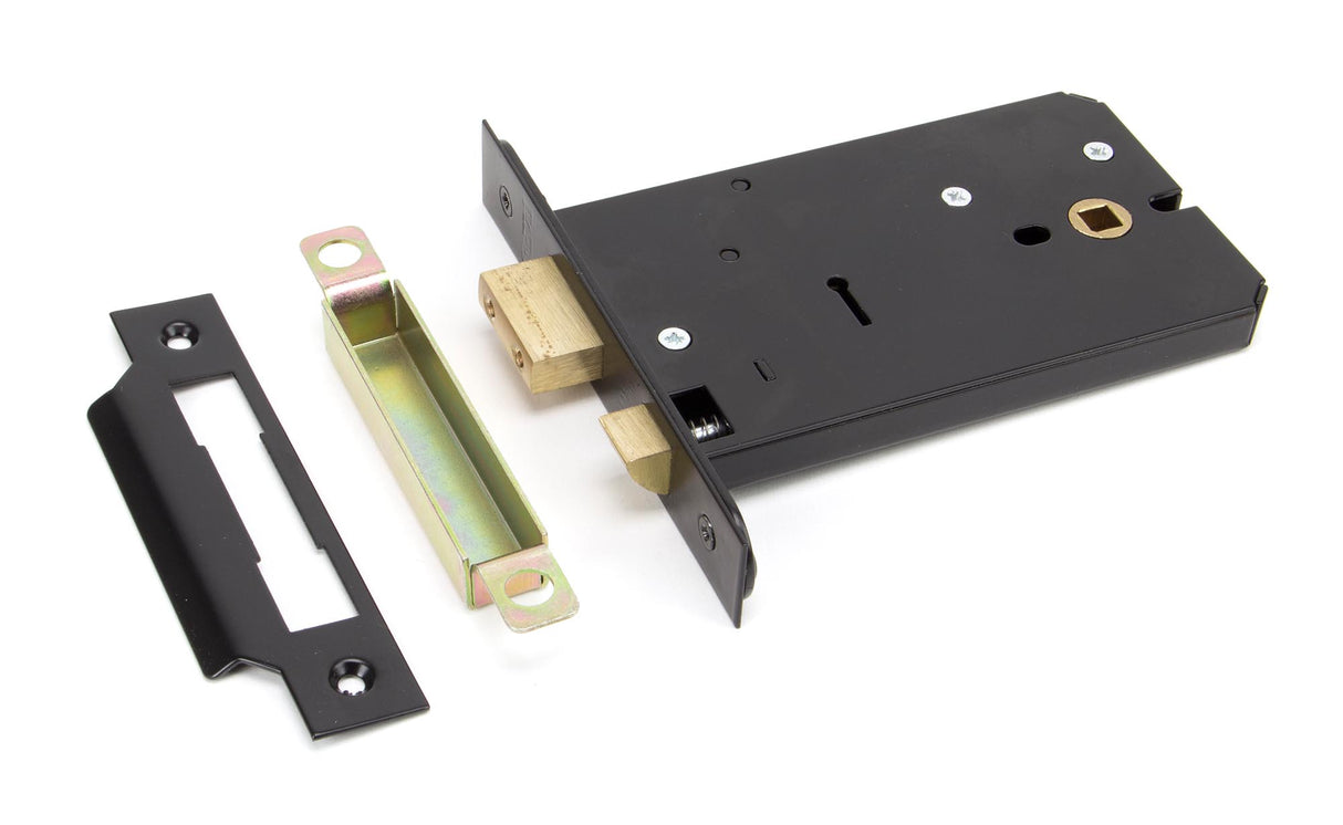 From The Anvil - Black Oak Box Lock & Octagonal Knob Set | Sku. 33005 | Trade Door Handles.