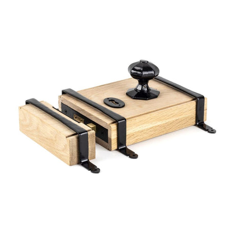 From The Anvil - Black Oak Box Lock & Octagonal Knob Set | Sku. 33005 | Trade Door Handles.