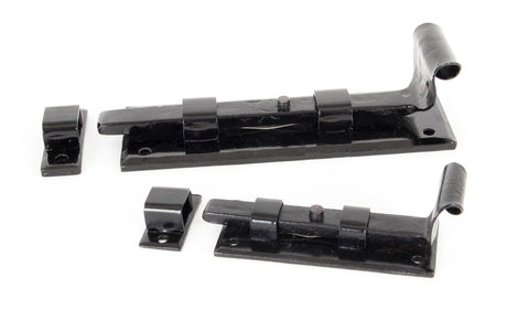 From The Anvil - Black 4" Straight Door Bolt | Sku. 33013 | Trade Door Handles.