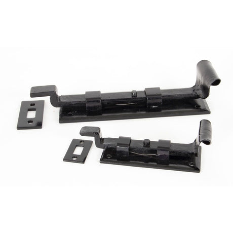 From The Anvil - Black 4" Cranked Door Bolt | Sku. 33014 | Trade Door Handles.