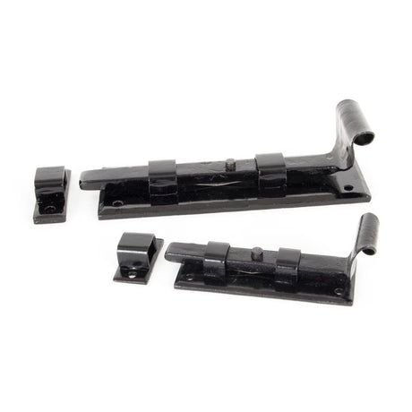 From The Anvil - Black 6" Straight Door Bolt | Sku. 33015 | Trade Door Handles.