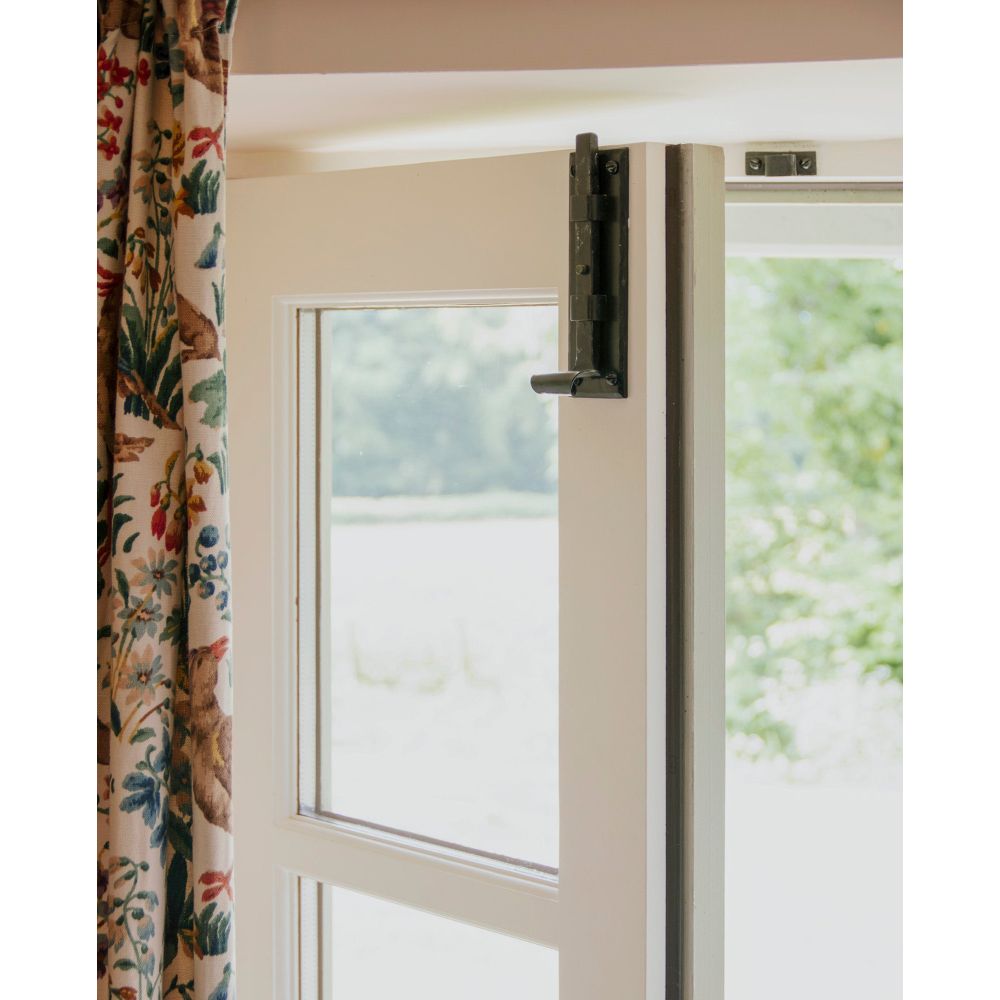 From The Anvil - Black 6" Straight Door Bolt | Sku. 33015 | Trade Door Handles.