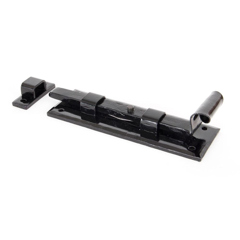 From The Anvil - Black 6" Straight Door Bolt | Sku. 33015 | Trade Door Handles.