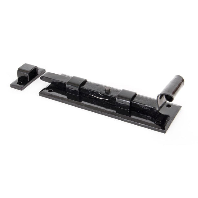 From The Anvil - Black 6" Straight Door Bolt | Sku. 33015 | Trade Door Handles.