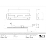 From The Anvil - Black 6" Cranked Door Bolt | Sku. 33016 | Trade Door Handles.