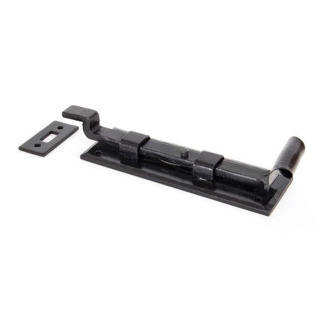 From The Anvil - Black 6" Cranked Door Bolt | Sku. 33016 | Trade Door Handles.