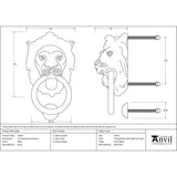 From The Anvil - Black Lion Head Door Knocker | Sku. 33018 | Trade Door Handles.