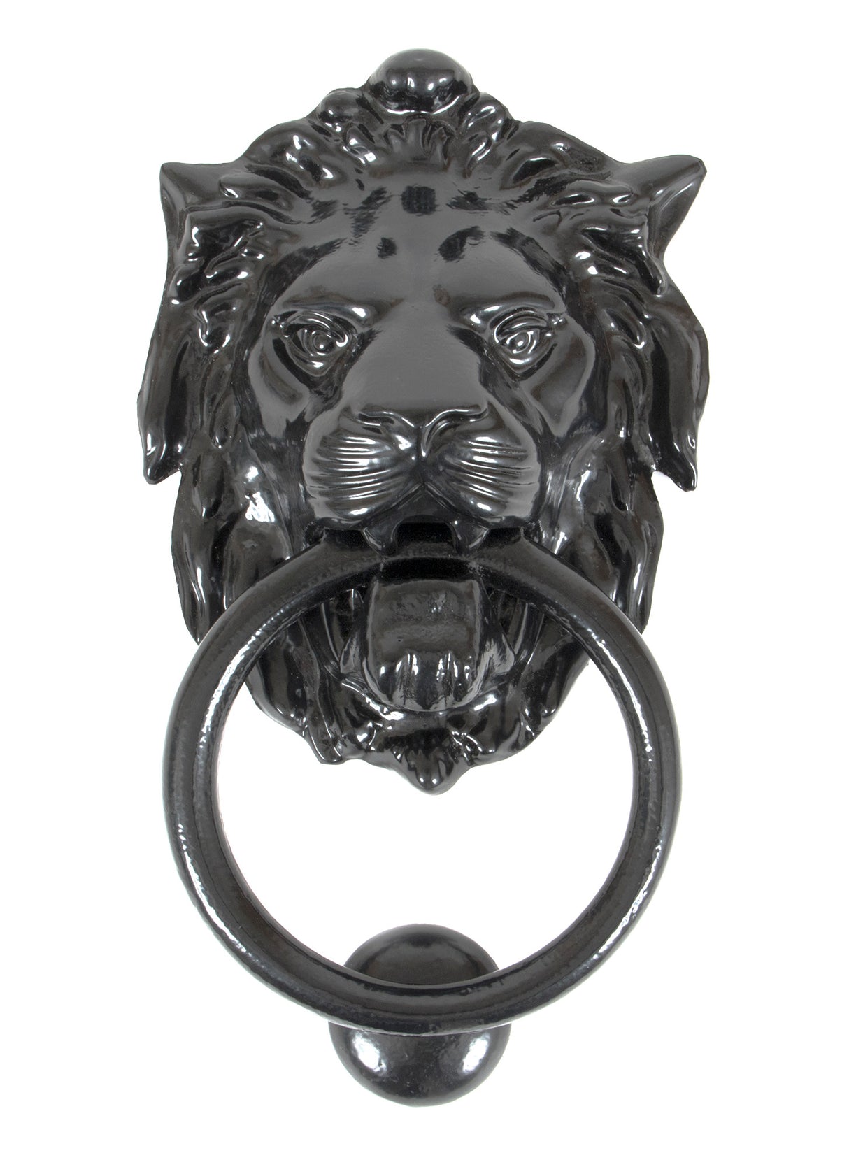 From The Anvil - Black Lion Head Door Knocker | Sku. 33018 | Trade Door Handles.