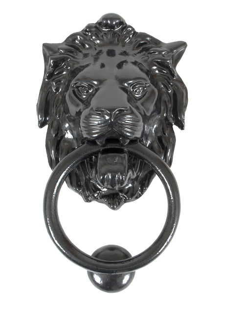 From The Anvil - Black Lion Head Door Knocker | Sku. 33018 | Trade Door Handles.