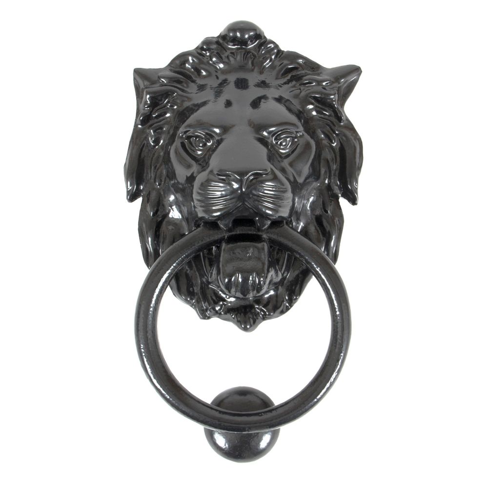 From The Anvil - Black Lion Head Door Knocker | Sku. 33018 | Trade Door Handles.