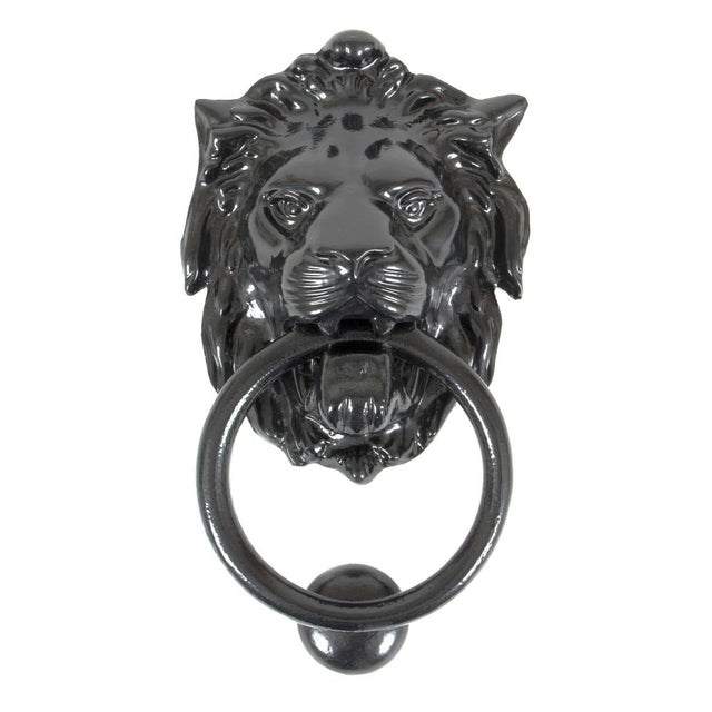 From The Anvil - Black Lion Head Door Knocker | Sku. 33018 | Trade Door Handles.