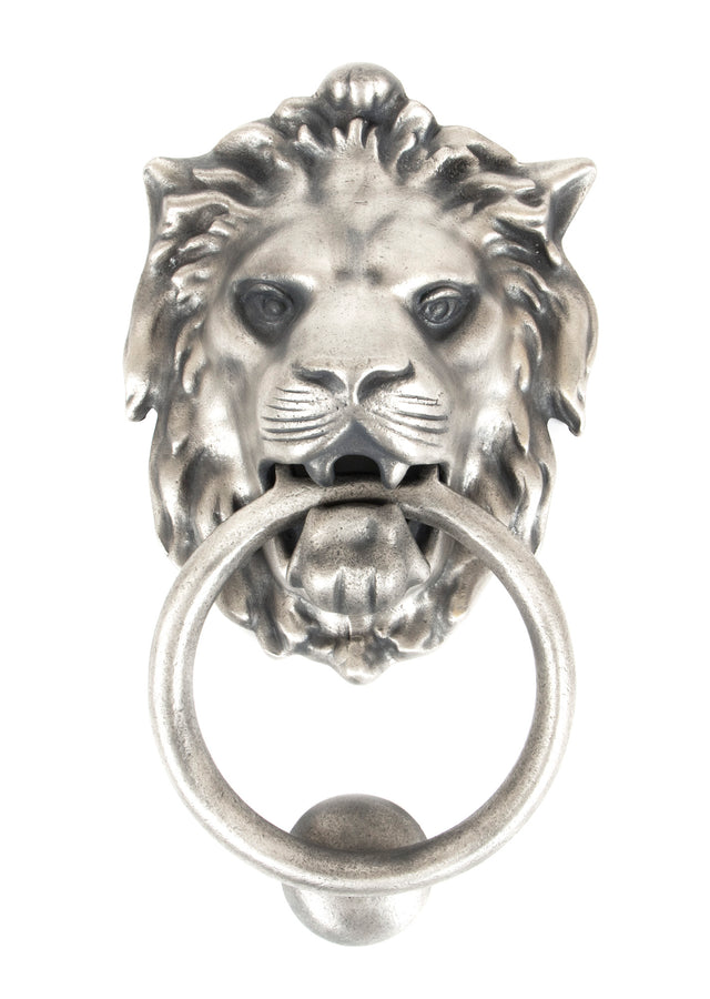 From The Anvil - Antique Pewter Lion Head Door Knocker | Sku. 33019 | Trade Door Handles.