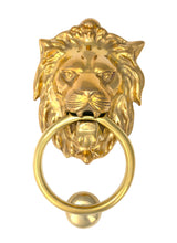 From The Anvil - Polished Brass Lion Head Door Knocker | Sku. 33020 | Trade Door Handles.
