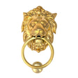 From The Anvil - Polished Brass Lion Head Door Knocker | Sku. 33020 | Trade Door Handles.