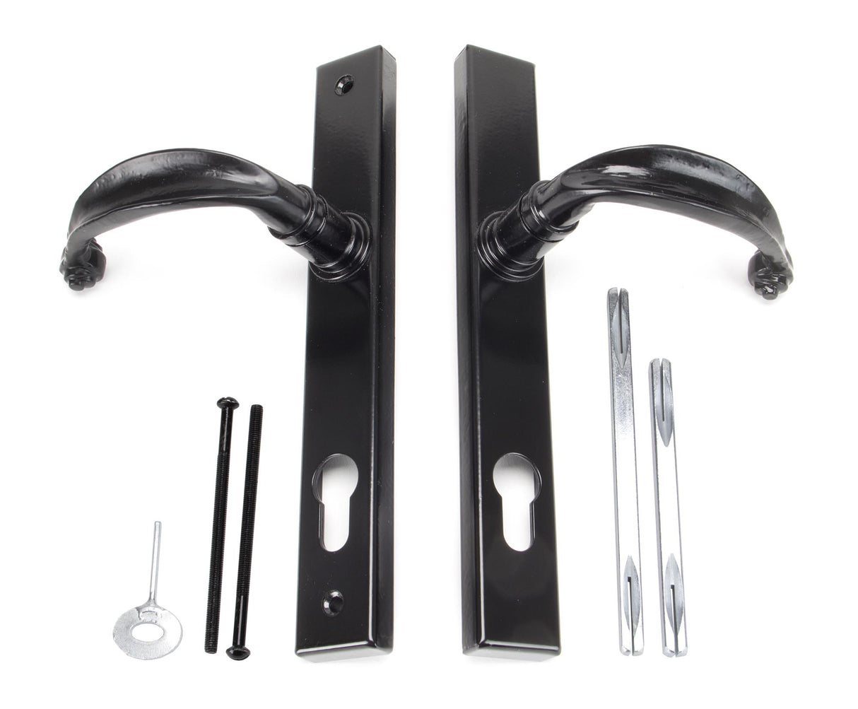 From The Anvil - Black Cottage Slimline Lever Espag. Lock Set | Sku. 33035 | Trade Door Handles.